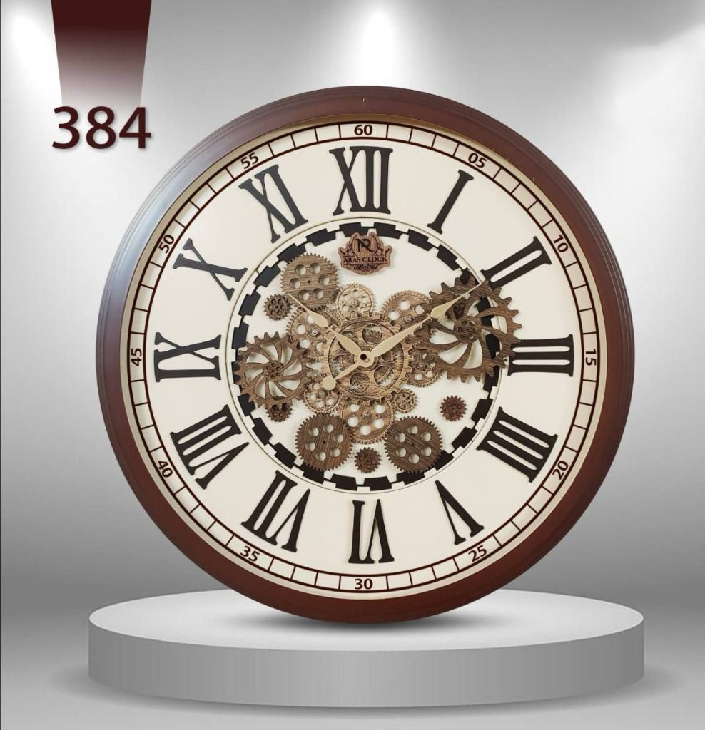 ساعت دیواری گرد طرح چرخ دنده ارس (Aras) کد 384